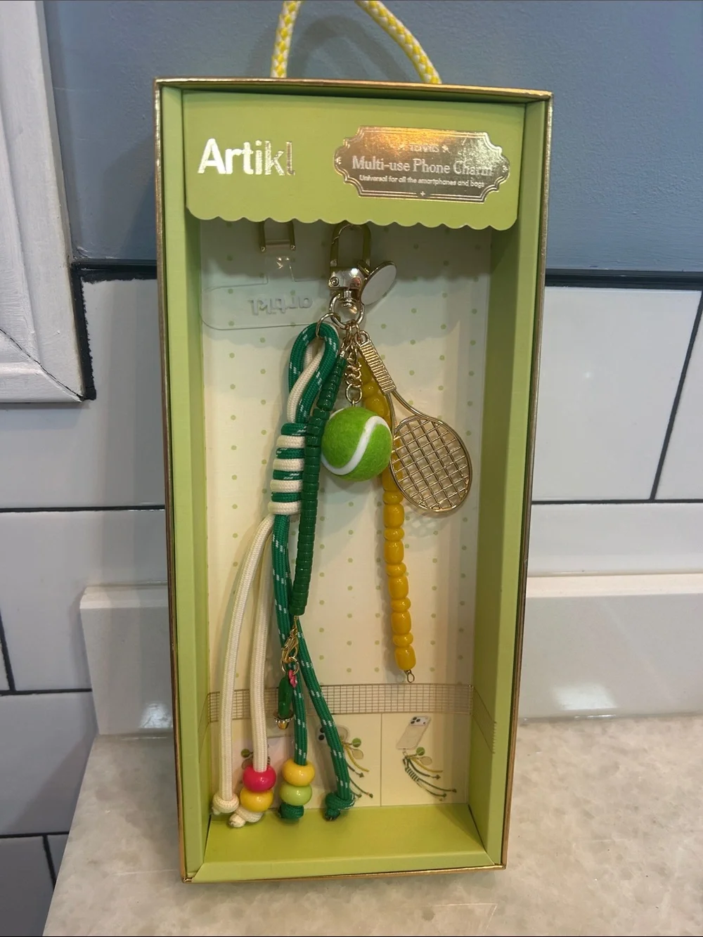 Tennis multi-use phone charm